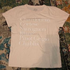 Sz M JCrew white wines T-shirt warm once